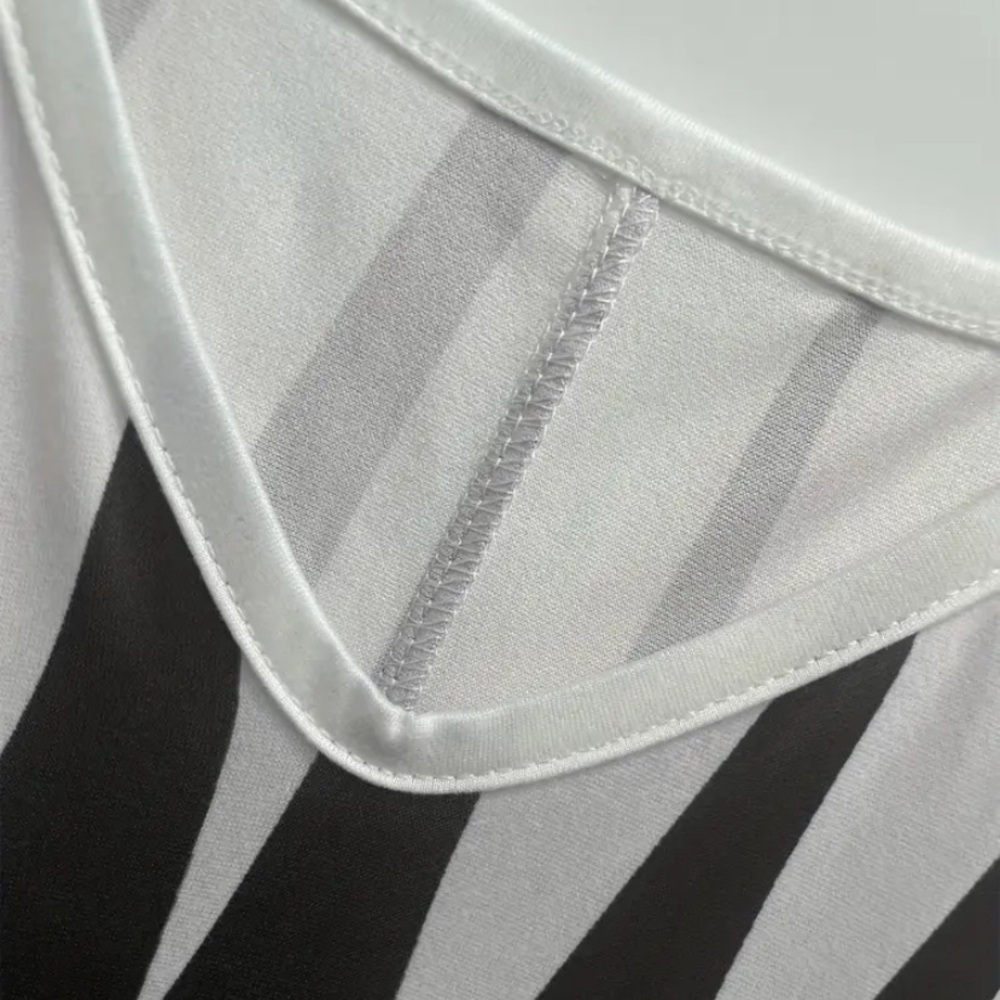 New Abstract Geo Print Maxi Dress Sleeveless Spaghetti Strap Black White Stripe - Picture 6 of 9